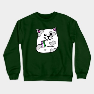 genderqueer pride flag cat Crewneck Sweatshirt